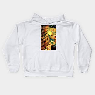 Hygge Library Bookworm | National library week | literacy week Kids Hoodie